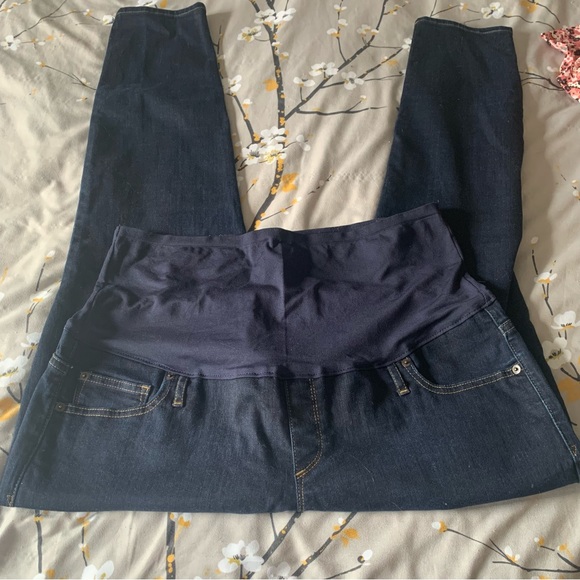 Gap Dark Wash Skinny Maternity Jeans Full Panel - Picture 3 of 7